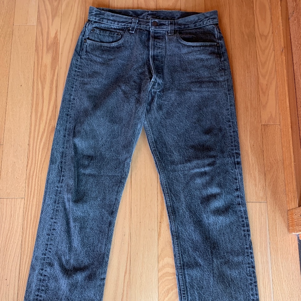 Levi's 501 Vintage 90s Made in USA Black W33xL32 Button Fly GREAT CONDITION